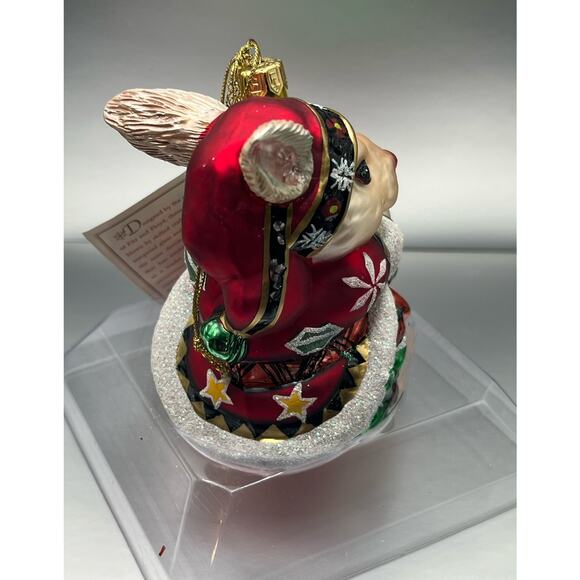 Fitz and Floyd Vintage Blown Glass Ornament LODGE RABBIT In Box - Picture 2 of 10